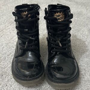 Zara Glossy Black Combat Boots